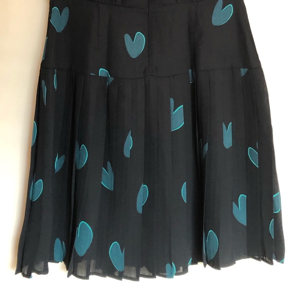 LOFT BLACK GREEN HEART PRINT SLEEVELESS DRESS Sz0P - Picture 11 of 14